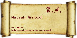 Watzek Arnold névjegykártya